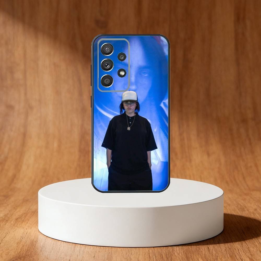 Billie B-BLUE Eilish singer Phone Case For Samsung S25,S24,S21,S22,S23,S30,Ultra,S20,Plus,Fe,Note,10,9,5G Black Cover