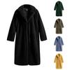 Fashion Casual Women's Sheep Shearing Solid Color Coat Women's Mid-length Wool Coat