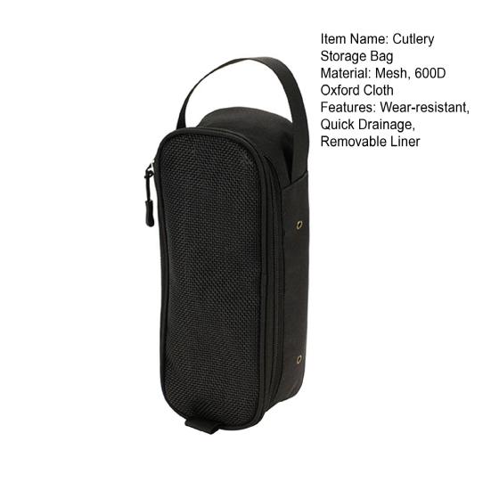 Сумка для хранения столовых приборов на открытом воздухе со съемной дренажной сеткой, водонепроницаемая, портативная, для путешествий, кемпинга, пикника, палочек для еды, вилок, ложек, органайзеров, сумок для переноски