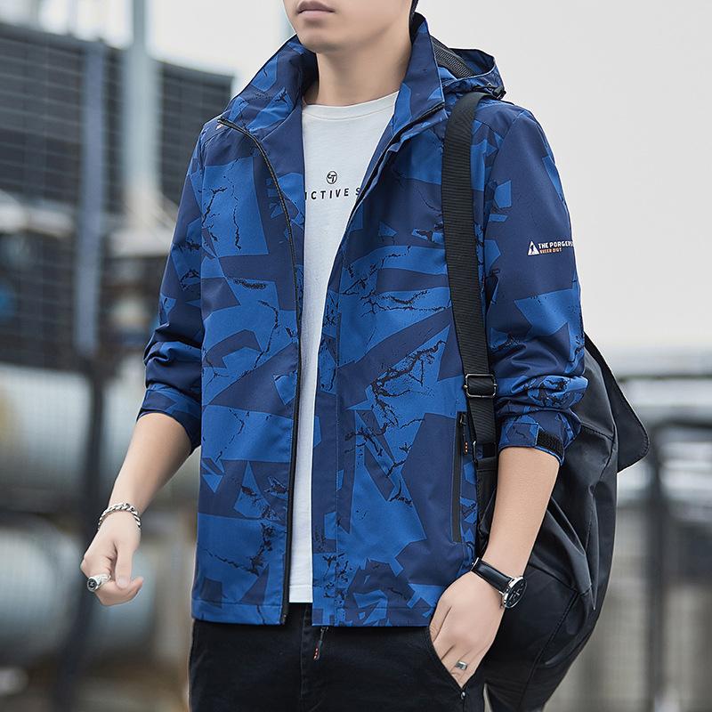 Новая флисовая куртка мужская весна-осень молодежный тренд повседневная ветрозащитная утепленная куртка