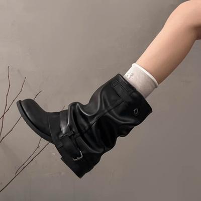 Мода 2025 Весна Осень Повседневные Удобные Женские Ботинки Платформа Однотонные Женские Ботинки Трендовые Универсальные Слипоны Женские Короткие Ботинки