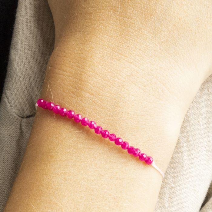 Bracelet - Luxenter - Aquisa - Argent 925 - Jade Fuchsia - Plaqué Finition En Rhodium