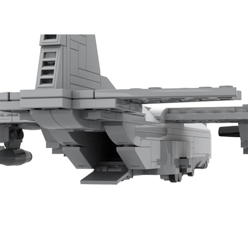 MOC-32872 C-130 Scale 1:125 Transport Aircraft Model Building Bricks War Equipment Modular Technology Gift Holiday Assemble Toys