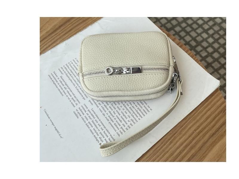 Women's Minimalist Genuine Leather Coin & Key Purse - Double Zipper Design for Lipstick & Coin Storage (2025 Edition)