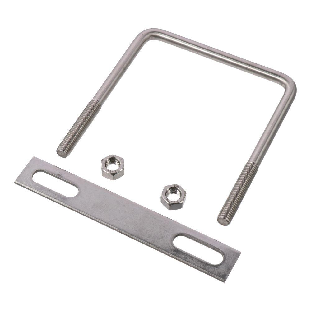 Квадратные U-образные болты из нержавеющей стали, серебряный U-образный зажимной болт с гайками и пластинами U-образный зажимной болт