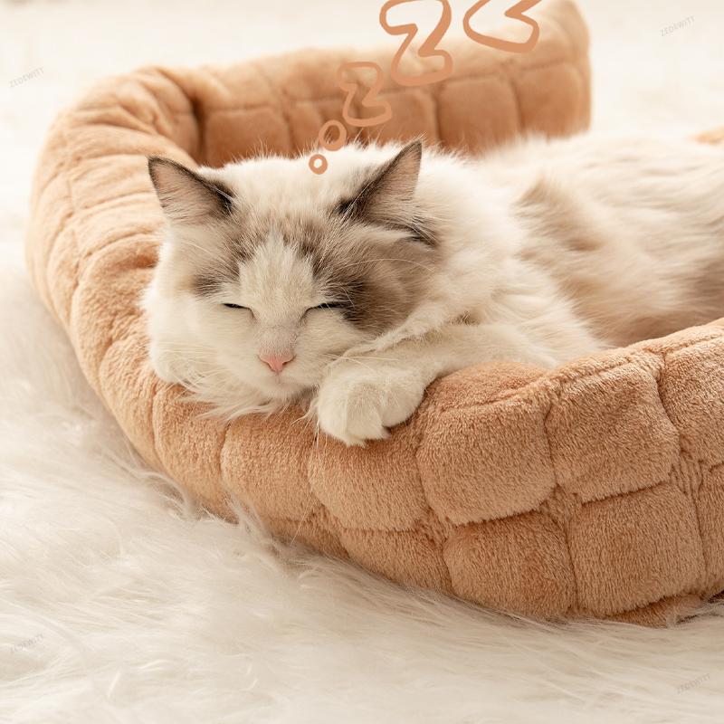 Xiaomi Cat Dog Winter Warm Cozy Flannel Bed Mat Super Soft Plush Sofa Couch Cover Non-Slip with Neck Pillow for Indoor Small Medium Pet