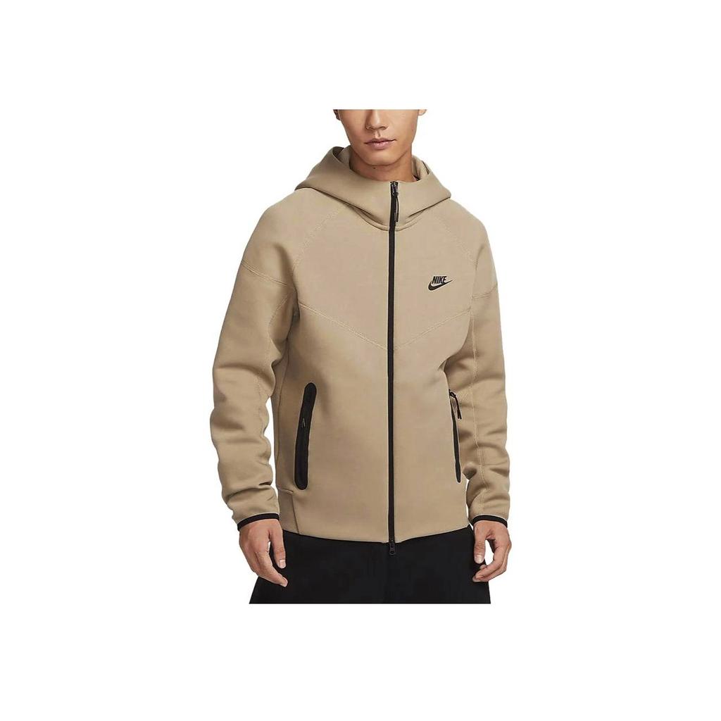 Nike Спортивная флисовая куртка Windrunner с капюшоном и принтом логотипа, мужская куртка цвета хаки FB7922-247