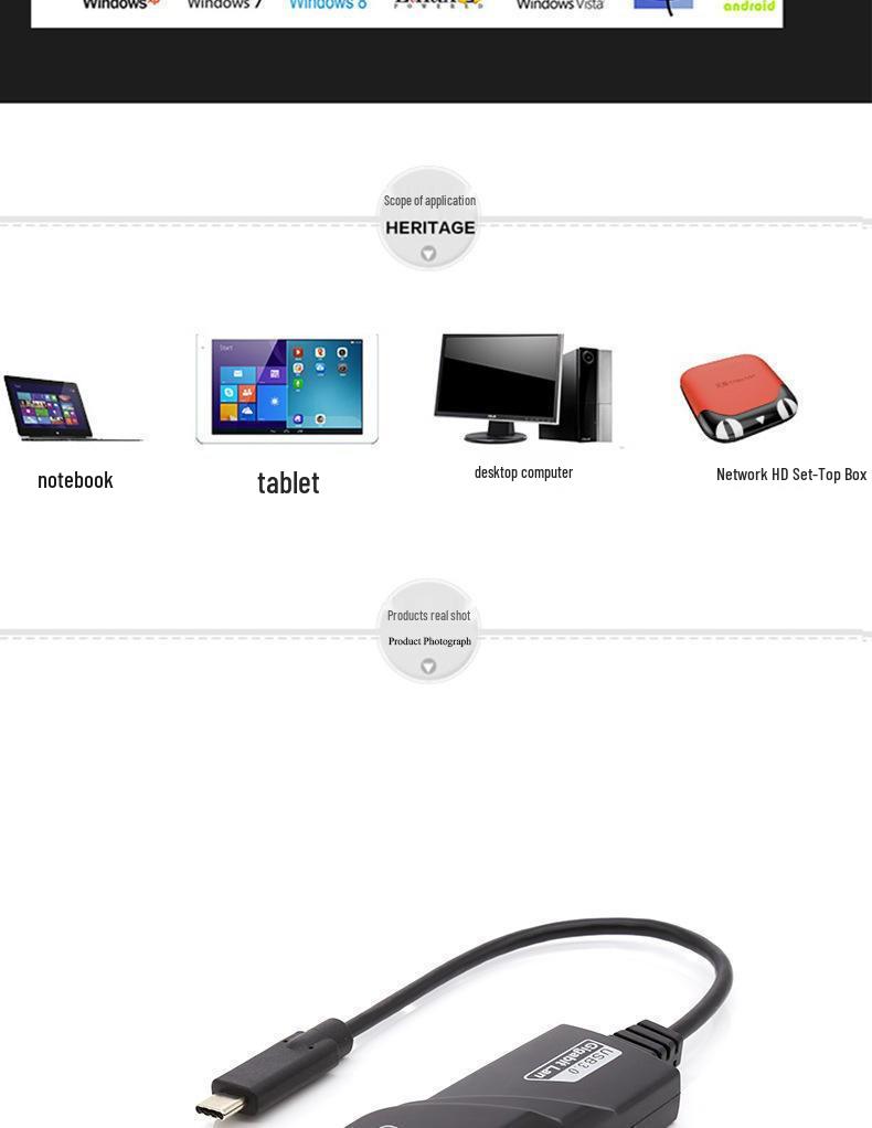 Type-C to RJ45 Gigabit Adapter for MacBook Air 3.0