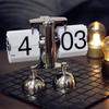 Mechanical Vintage Metal Clock Nordic Style Page Turning Clock Automatic Flip Clock  Desktop