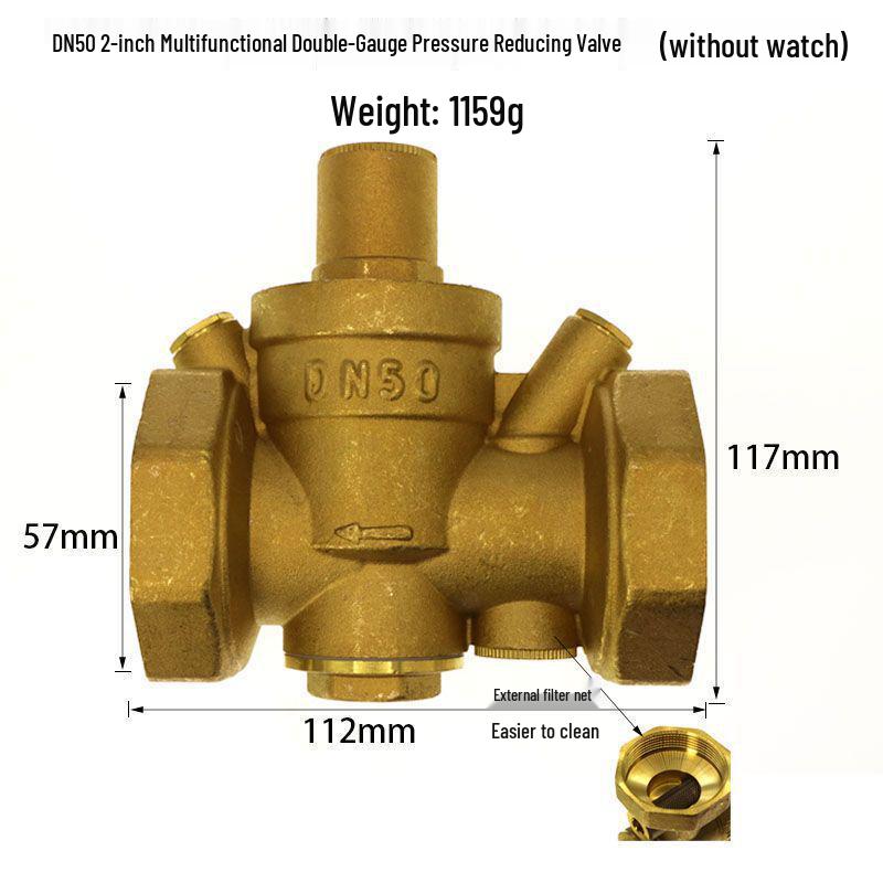 DN15 Регулируемый 4-точечный бытовой редукционный клапан давления воды для нагревателей и очистителей, диапазон давления 65-25