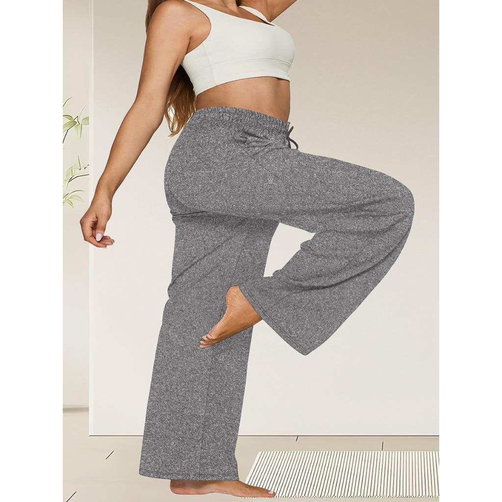 Женские свободные повседневные брюки большого размера с широкими штанинами и завязками на шнурке с карманами