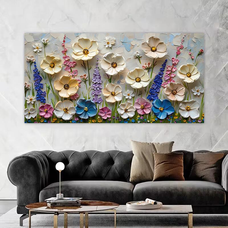 Цельный абстрактный цветочный плакат, современное украшение для дома, печать на холсте, настенная живопись, картина для гостиной, без рамки