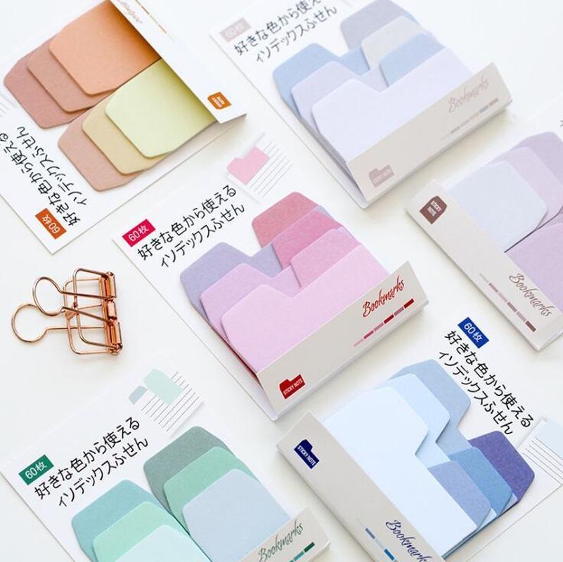 Красочные простые градиентные цвета самоклеящиеся N раз индексы блокнот липучки закладки школа O