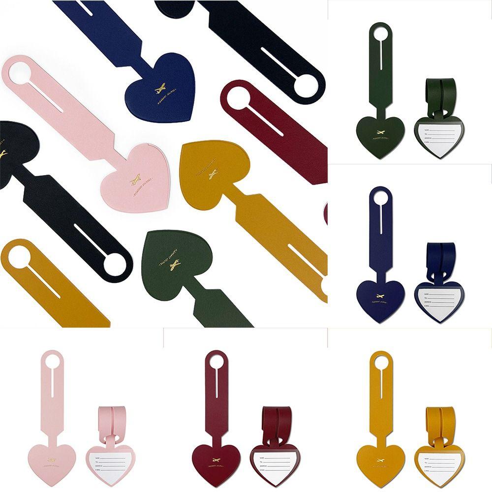 Boarding Pass Love Shape PU Luggage Tag Airplane Suitcase Tag Information Card Men