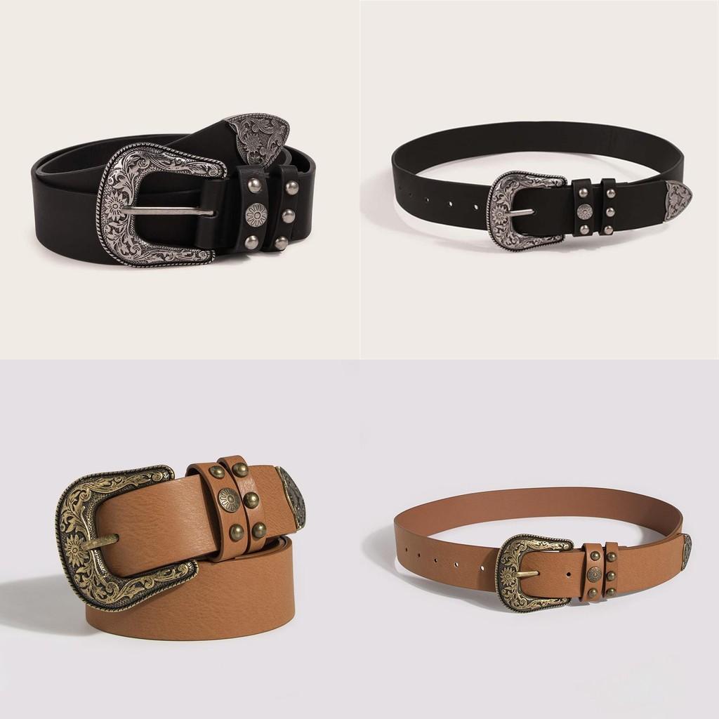 Художественный винтажный женский ремень с овальными элементами и элементами в горошек для повседневных нарядов