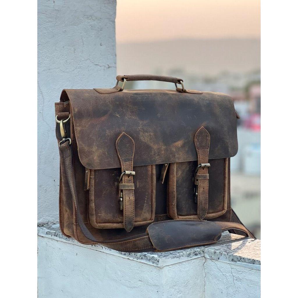 Персонализированная сумка-мессенджер из натуральной кожи ручной работы, сумка для ноутбука, сумка через плечо для мужчин и женщин, офисный портфель - сумка-мессенджер в винтажном стиле