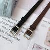 Women Casual Retro Leather Belt Non-Porous Buckle Waistband Trouser Dress Belts Thin Waist Strap
