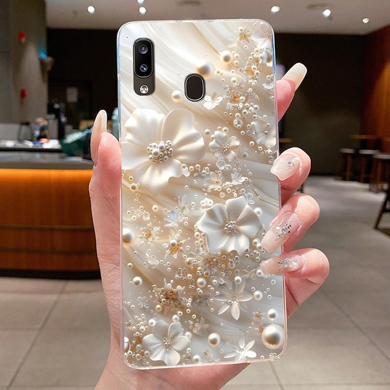 Phone Case For Samsung Galaxy A20E Flower Butterfly Protective Thin Cases For Samsung A20e Transparent Soft Silicone TPU Cover