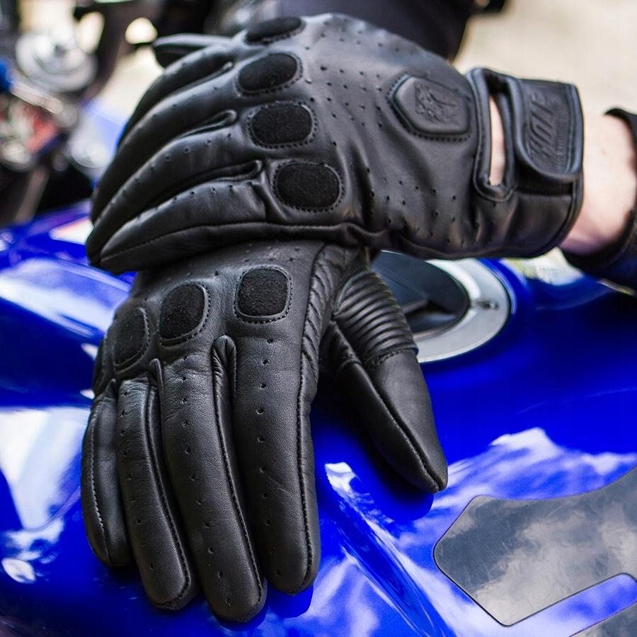 WOLF LIGHTWEIGHT DURABLE LEATHER GLOVES BLACK