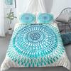 Комплект постельного белья Mandala Blue Pink Boho Chic Покрывала в романтическом стиле Постельное белье в стиле бохо King Полиэстеровый пододеяльник
