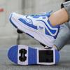 29-40 Детские четырехколесные спортивные туфли Съемные плоские туфли Детские роликовые коньки Обувь для детей