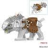MOC Средневековые Строительные Блоки Фигурки Аксессуары Зоопарк Африканский Слон Верблюд Олень Волк Крокодил Боевой Конь Мини Кирпичик Игрушка Подарок R058