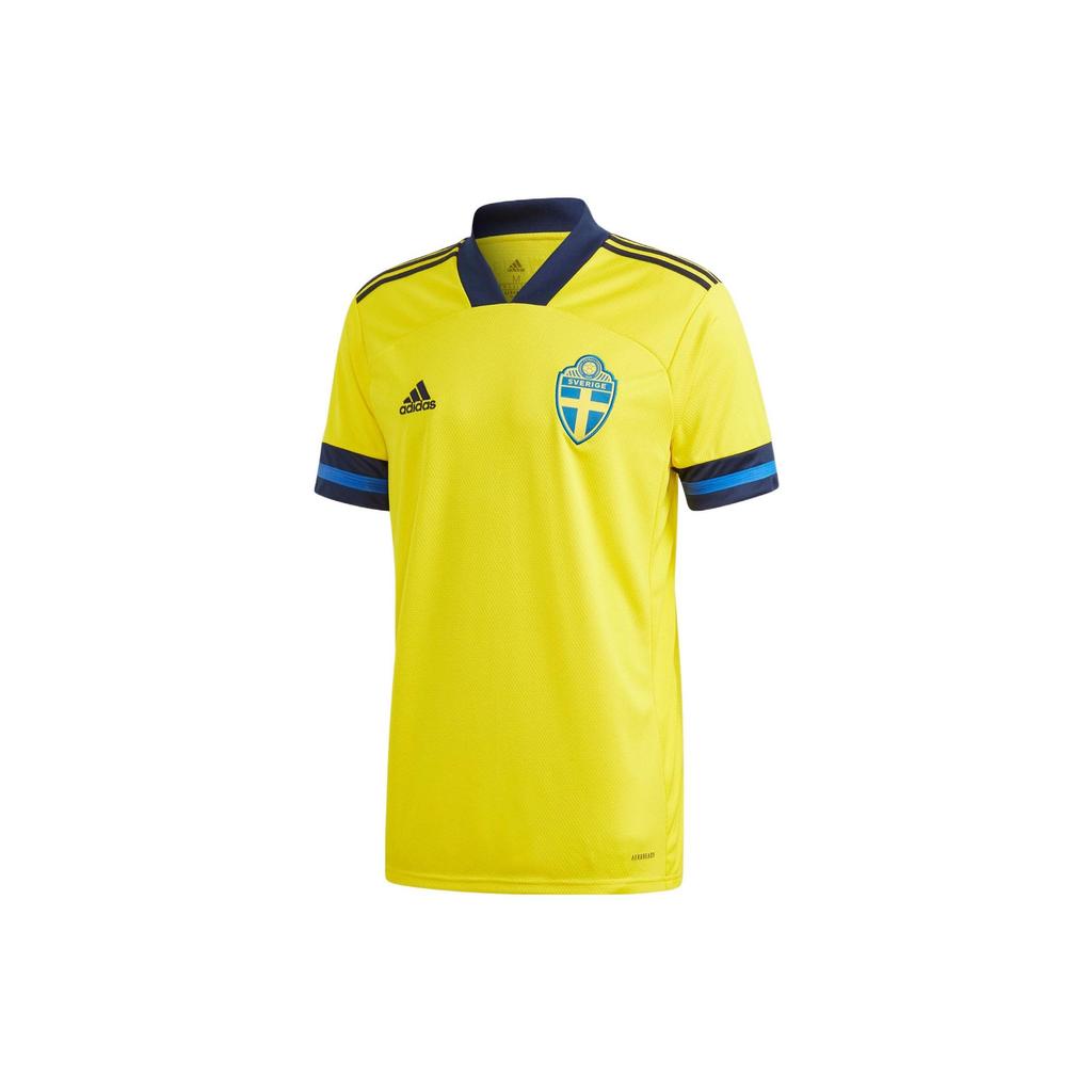 adidas Сезон 2020 года, спортивные мужские футбольные майки с коротким рукавом и v-образным вырезом с логотипом, желтые FH7620