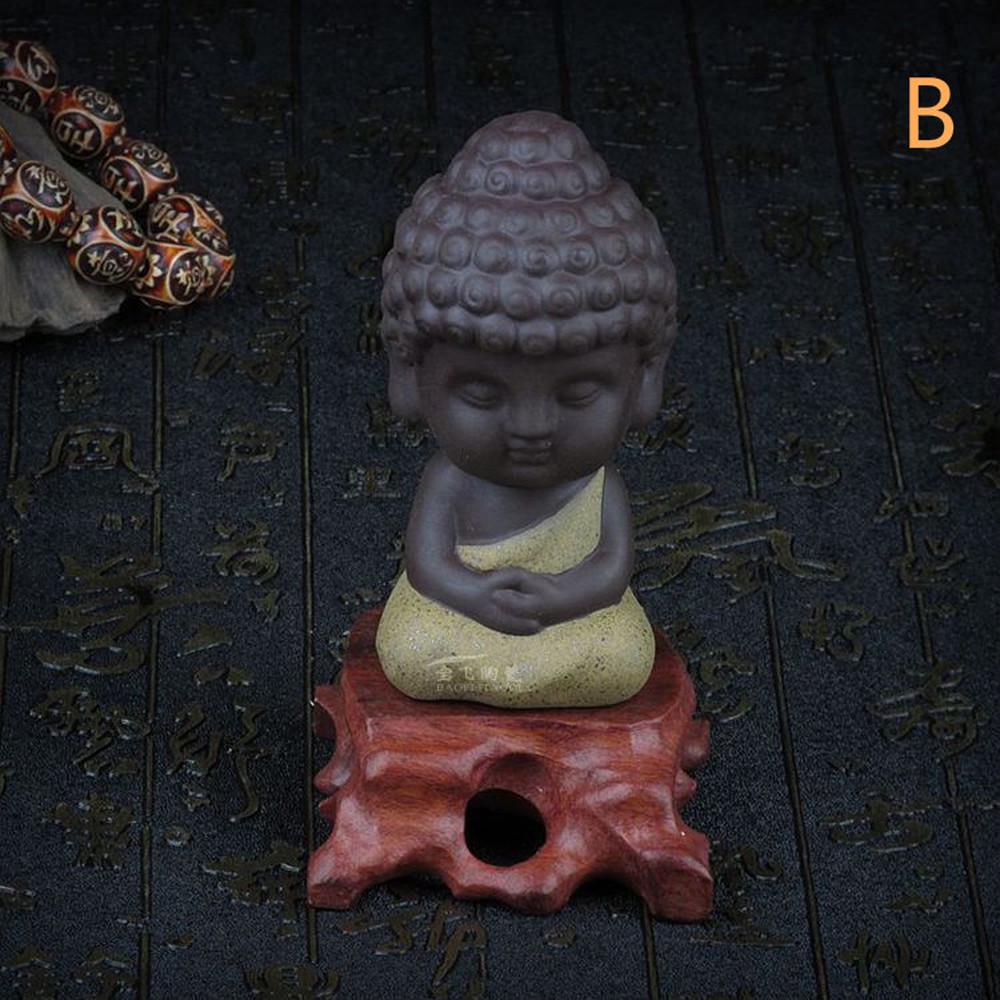 Purple Sand Pottery Tea Pet Zen Monk Home Decoration Furnishing Creative Gift Buddha Statue Decor
