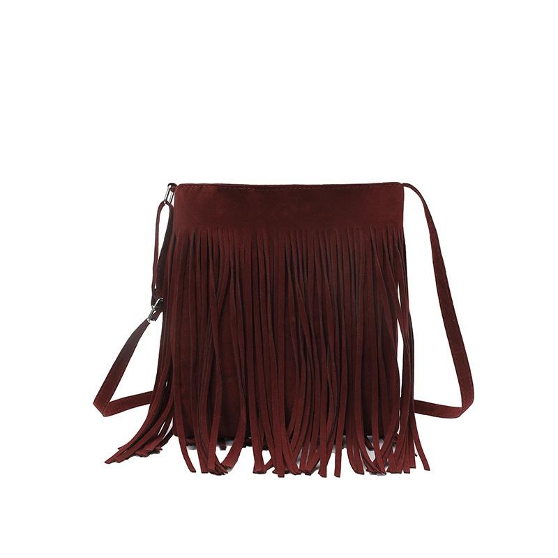 Women Retro Fashion Tassel Crossbody Shoulder Tote Bag Casual Daily Medium Square Bag