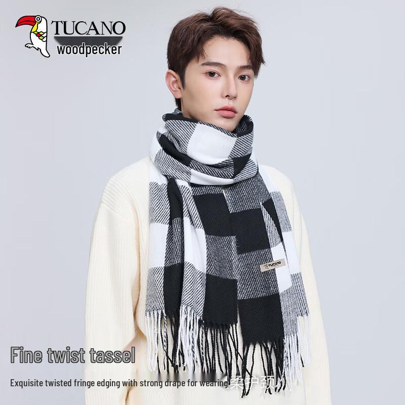 Unisex Plaid Winter Scarf