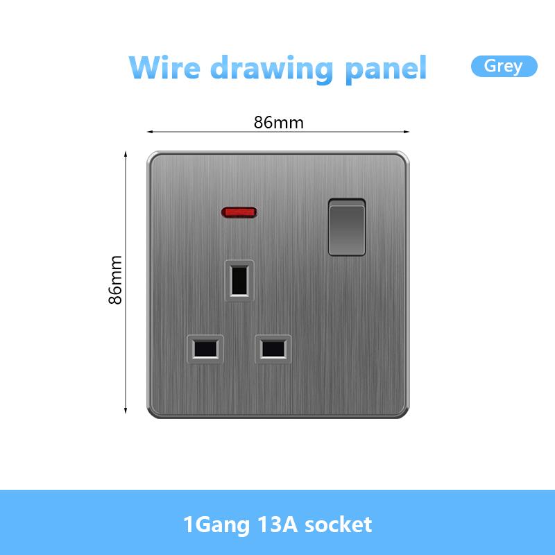 Универсальная 5-контактная розетка, стандартная британская настенная розетка USB на 13 А, 3-контактная электрическая розетка 220 В со светодиодным индикатором