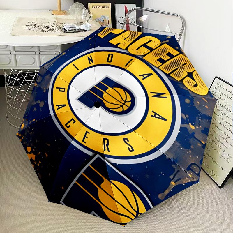 Pacers Basketball Team Umbrella Folding umbrella, automatic umbrella 8-Frame for Travel, camping Use Gift for Halloween Christmas