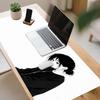 Black and White Sad Girl Large Gaming Mouse Pad Desk Mat Anti‑Slip Computer Keyboard Mousepad Office Desktop Decor Mouse Mat