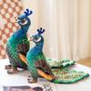 New Simulation Blue Crowned Peacock Doll Plush Bird Toy Children's Cloth Doll Gift