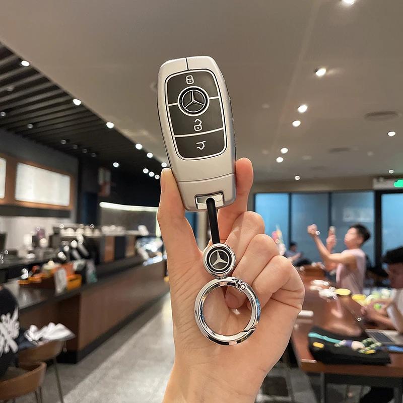E3Car Key Case Cover For Mercedes Benz A C E S G Class GLC CLE CLA GLB GLS W177 W205 W213 W222 X167 AMG Keychain Fob