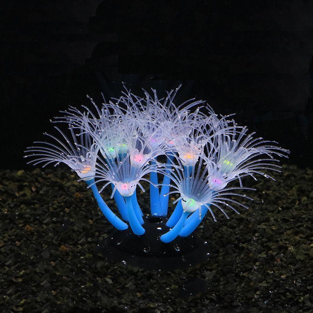 Silicone Feathered Coral Glowing Fake Coral Ornament New Glowing Artificial Coral Aquarium