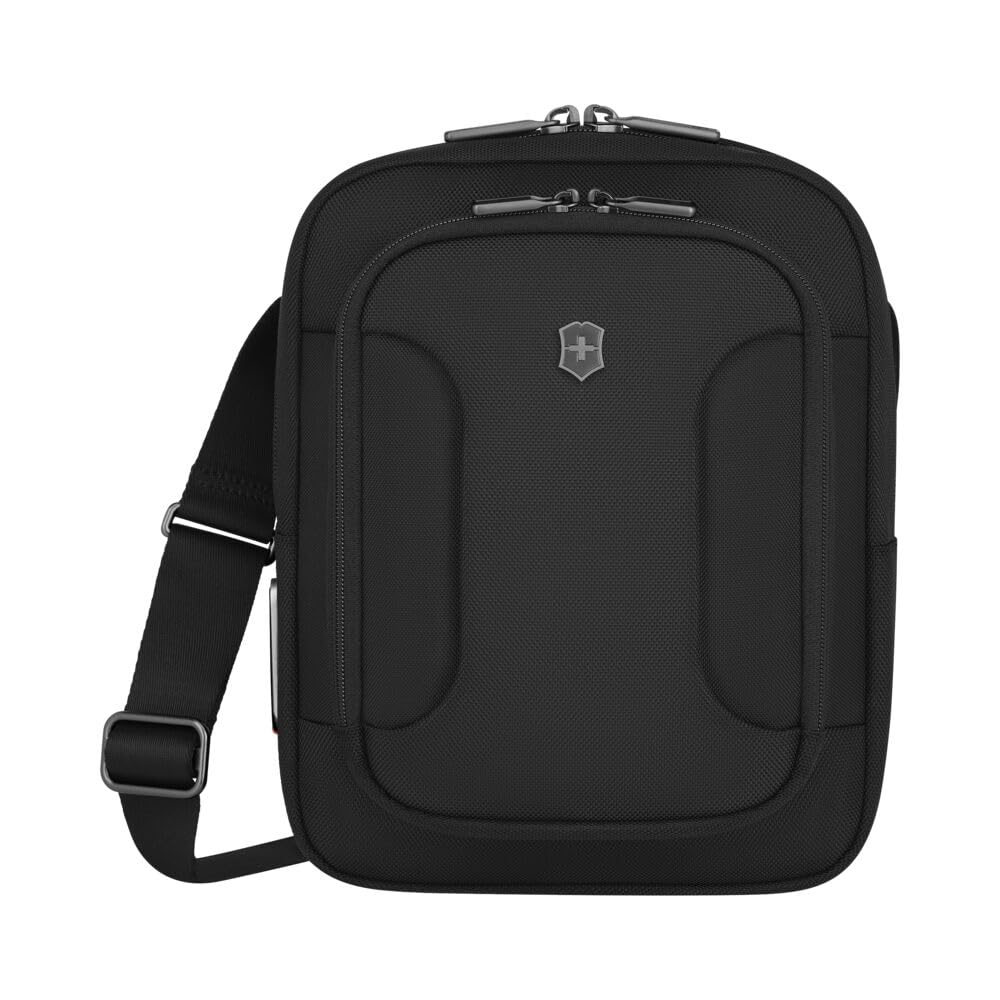 Victorinox Сумка кроссбоди Werks Traveler с карманом на молнии для планшета 7 л, антибактериальная, для бизнеса, черная, 7,0, карман для 11-дюймового планшета, карман, ремешок, вместимость,