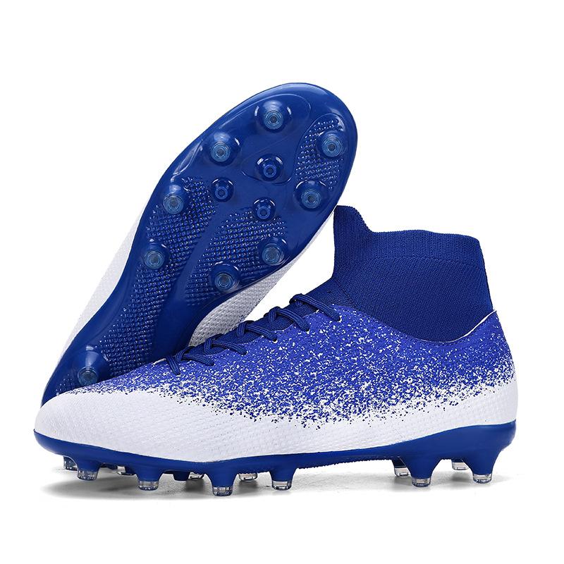 Футбольные бутсы с высоким верхом для реального боя, мужские шипованные бутсы для игры на траве, тренировочная обувь для взрослых и детей старшего возраста