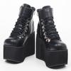 Унисекс готические панк ботильоны на щиколотке с каблуком 11 см и шнуровкой с застежкой-пряжкой