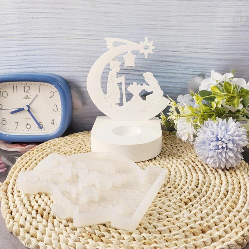 Nativity Silicone Casting Moulds Reusable Silicone Mold Easy Release Nativity Mold Casting Moulds Safe Non-Stick Candle Mold For