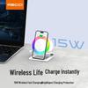 Беспроводное зарядное устройство Recci Bluetooth-динамик с RGB-подсветкой, штепсель CN (адаптер в комплекте)
