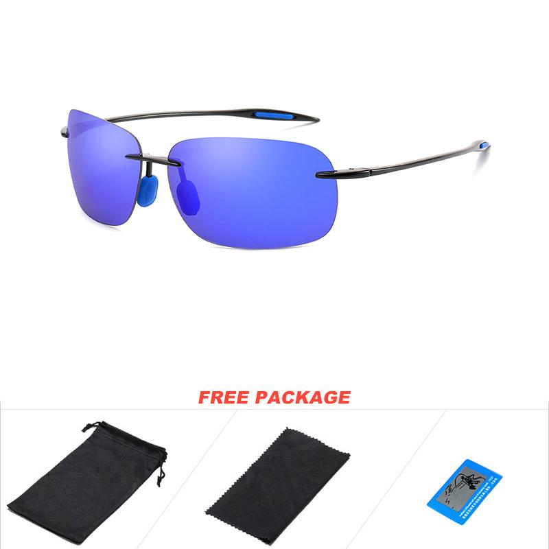 DUBERY Men Rimless Sunglasses Driving Shades Outdoor Sport Fishing Sun Glasses Ultralight Frame UV400