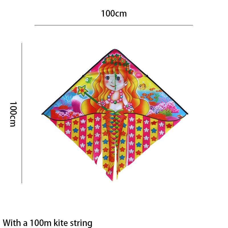 Childrens 1 Kite Meter Multitail Cartoon Print Breeze Easy To Fly Flying Toy