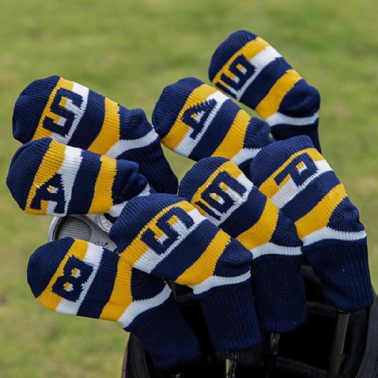 9Pcs Golf Iron Head Cover Washable Knitted Golf Club Headcover Golf Putter Cover
