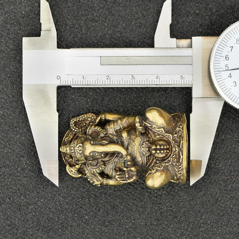 Винтажная латунная статуя Ганеши, карманная Индия, Таиланд, фигурка Бога слона, скульптура, домашний офис, стол, декоративное украшение, подарок