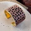 Multicolor Geometric Leopard Print Bangles Exaggerated Cuff Bangles  Hip Hop Style