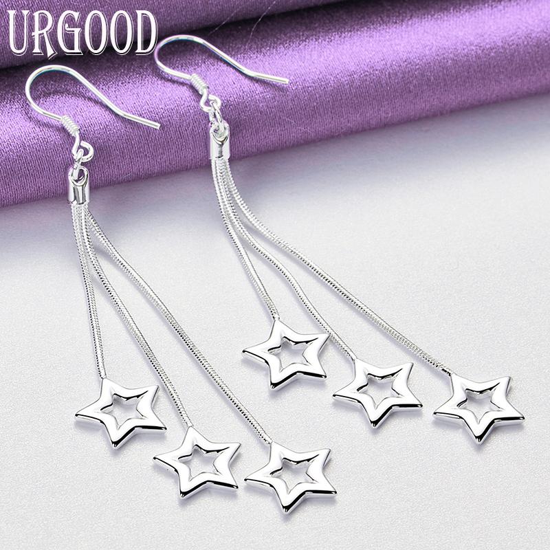 Серьги в форме звезды из стерлингового серебра 925 пробы, модные украшения