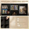835 CD/500 DVD Storage Unit, Blu-ray Media Storage Shelf with 27 Compartments and 21 Adjustable Shelves, Black