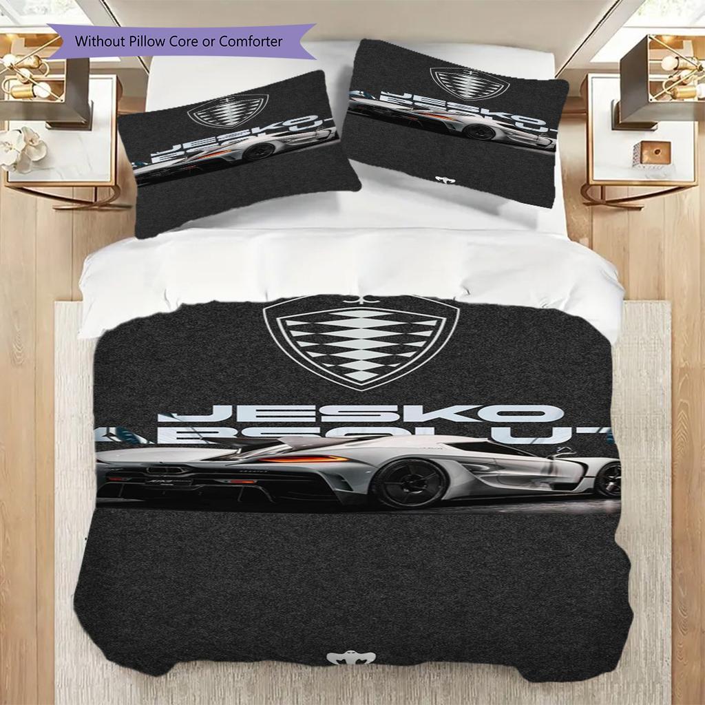 Koenigsegg Jesko Elegance Трехкомпонентный набор (1 пододеяльник + 2 наволочки, без наполнителя) 2D Плоский пододеяльник и наволочка Мягкие и удобные