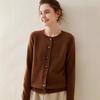 Women's Long Sleeve Korean Style Cashmere Cardigan - Thick Crew Neck, Loose Fit, Slimming Raglan Sweater